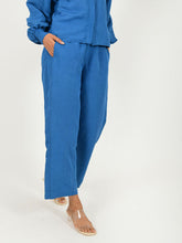 Load image into Gallery viewer, Classic Blue Linen Pants BOTTOMS Rias Jaipur   
