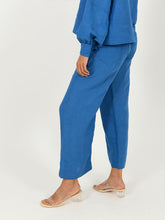 Load image into Gallery viewer, Classic Blue Linen Pants BOTTOMS Rias Jaipur   
