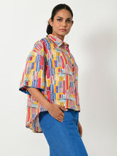 Load image into Gallery viewer, Scribble Linen Crop Shirt TOPS Rias Jaipur   
