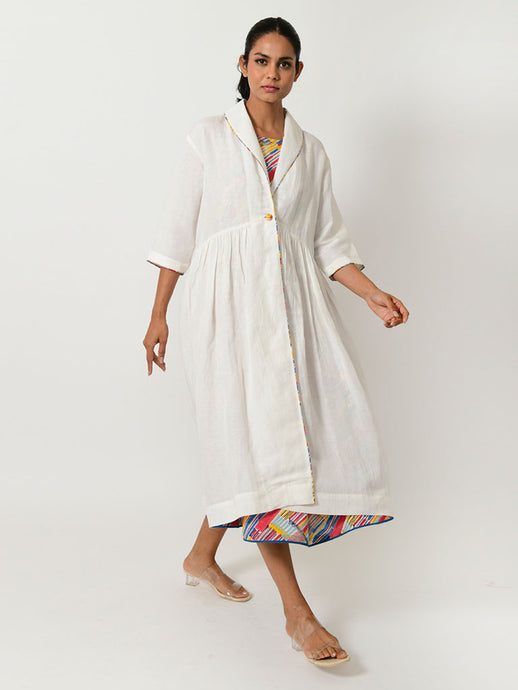 Off-White Linen Jacket JACKETS Rias Jaipur   