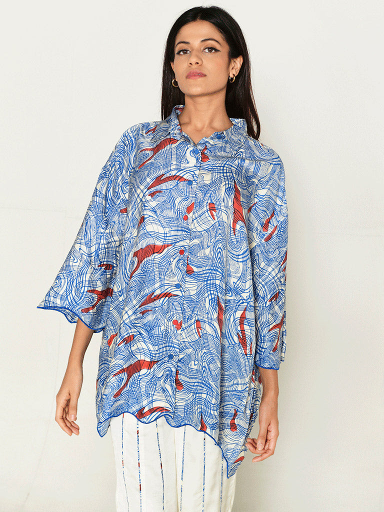 Ponzo Shirt & White Pants Co-ord Set SETS Rias Jaipur