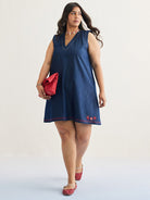 Deep Blue Denim Dress DRESSES SUI