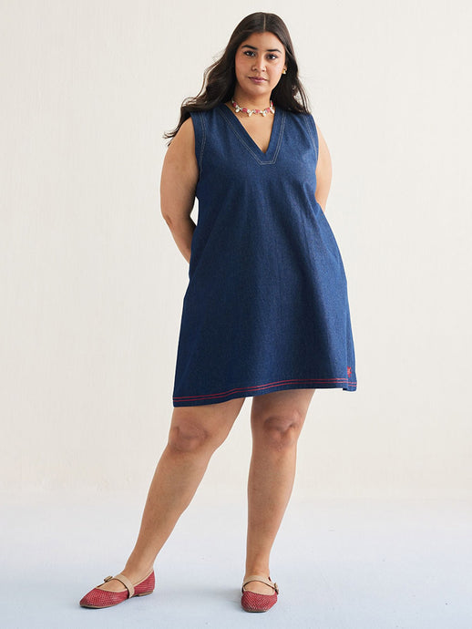 Deep Blue Denim Dress DRESSES SUI
