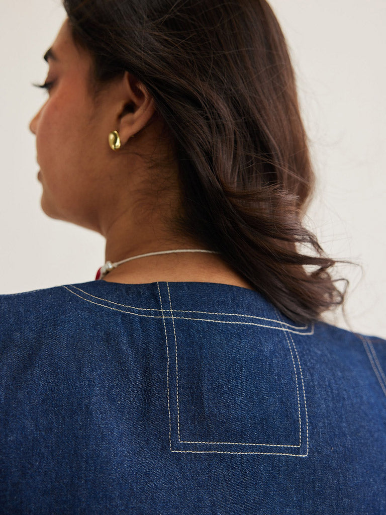 Deep Blue Denim Dress DRESSES SUI