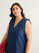 Deep Blue Denim Dress DRESSES SUI