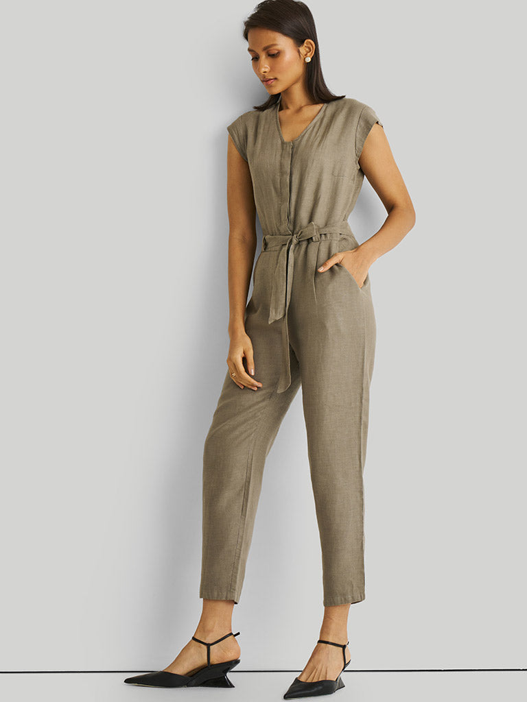 Evening Chai Green Jumpsuit JUMPSUITS Reistor   