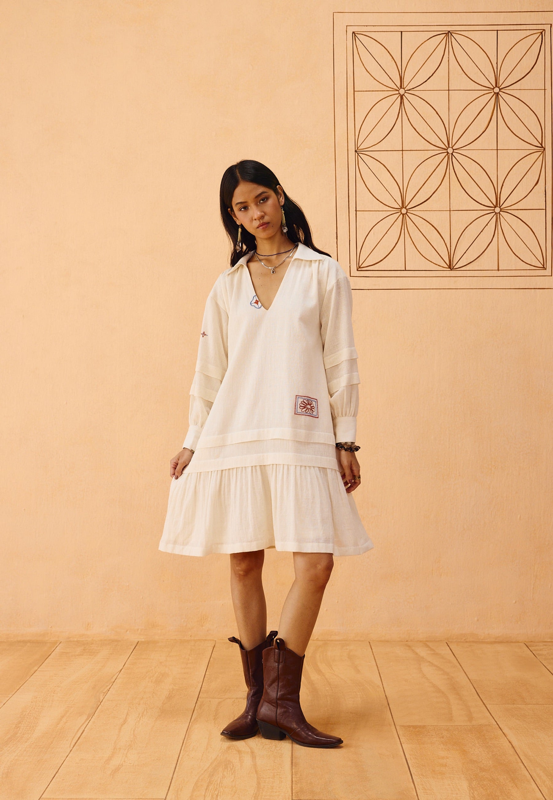 Flower Frame Organic Cotton Dress DRESSES SUI