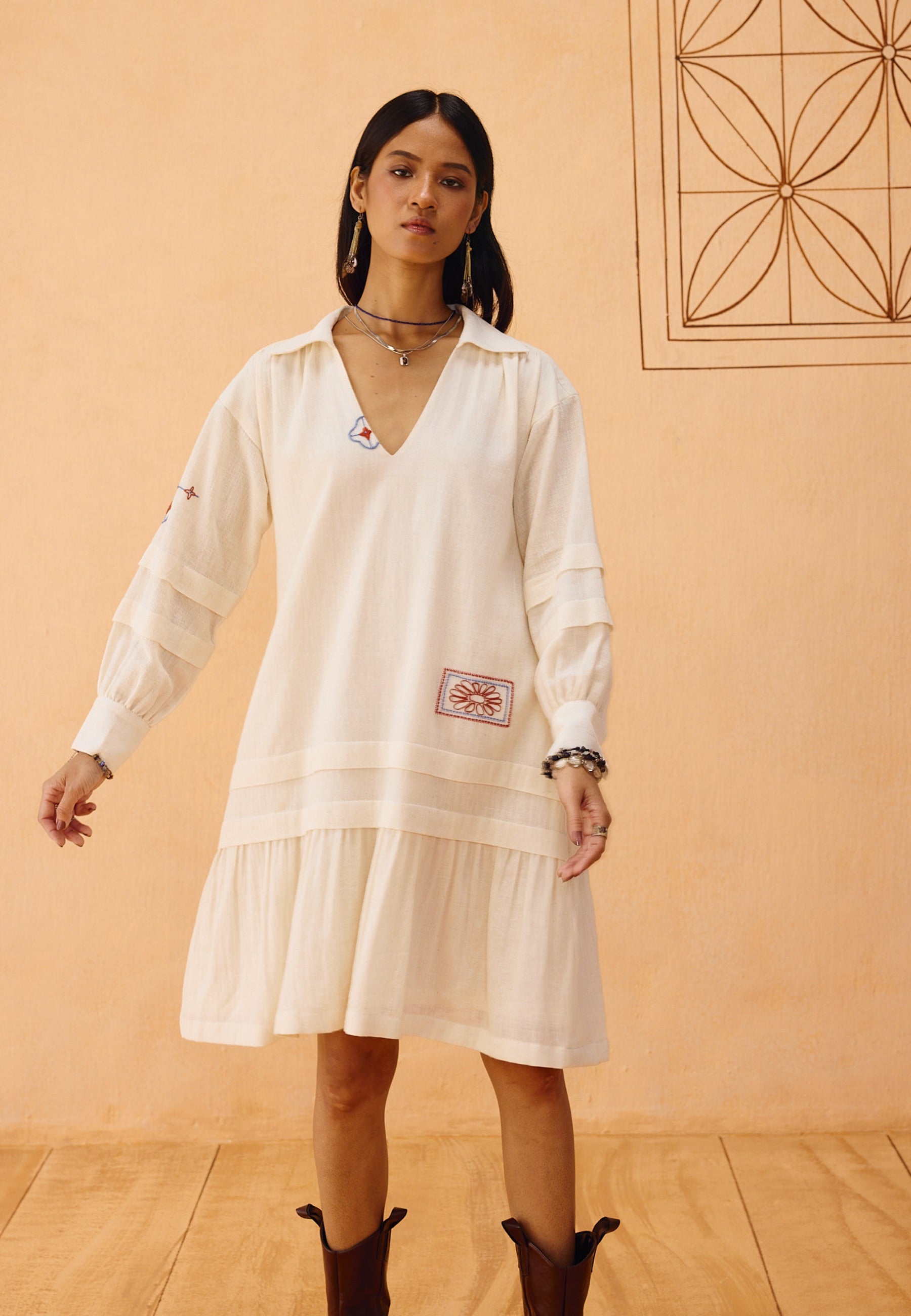 Flower Frame Organic Cotton Dress DRESSES SUI
