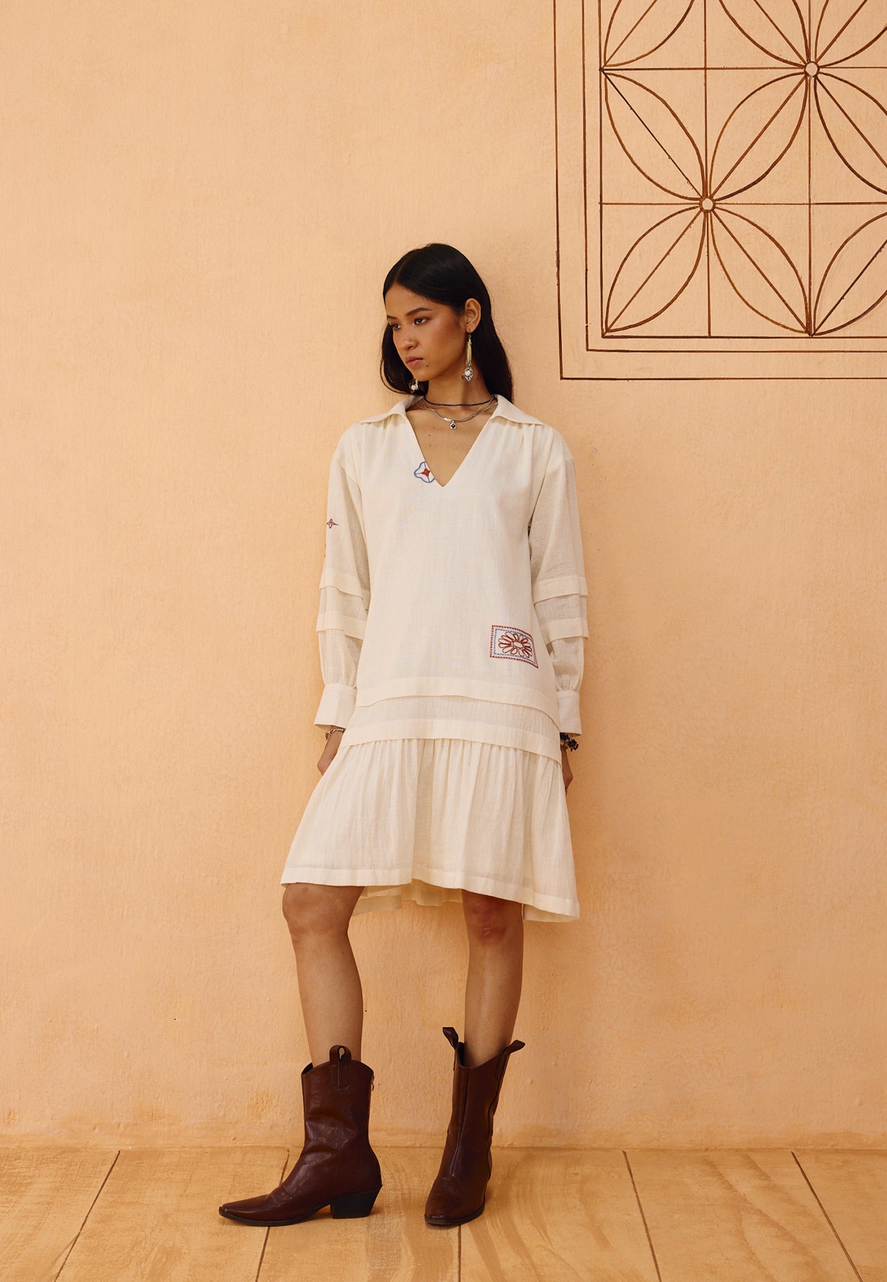 Flower Frame Organic Cotton Dress DRESSES SUI