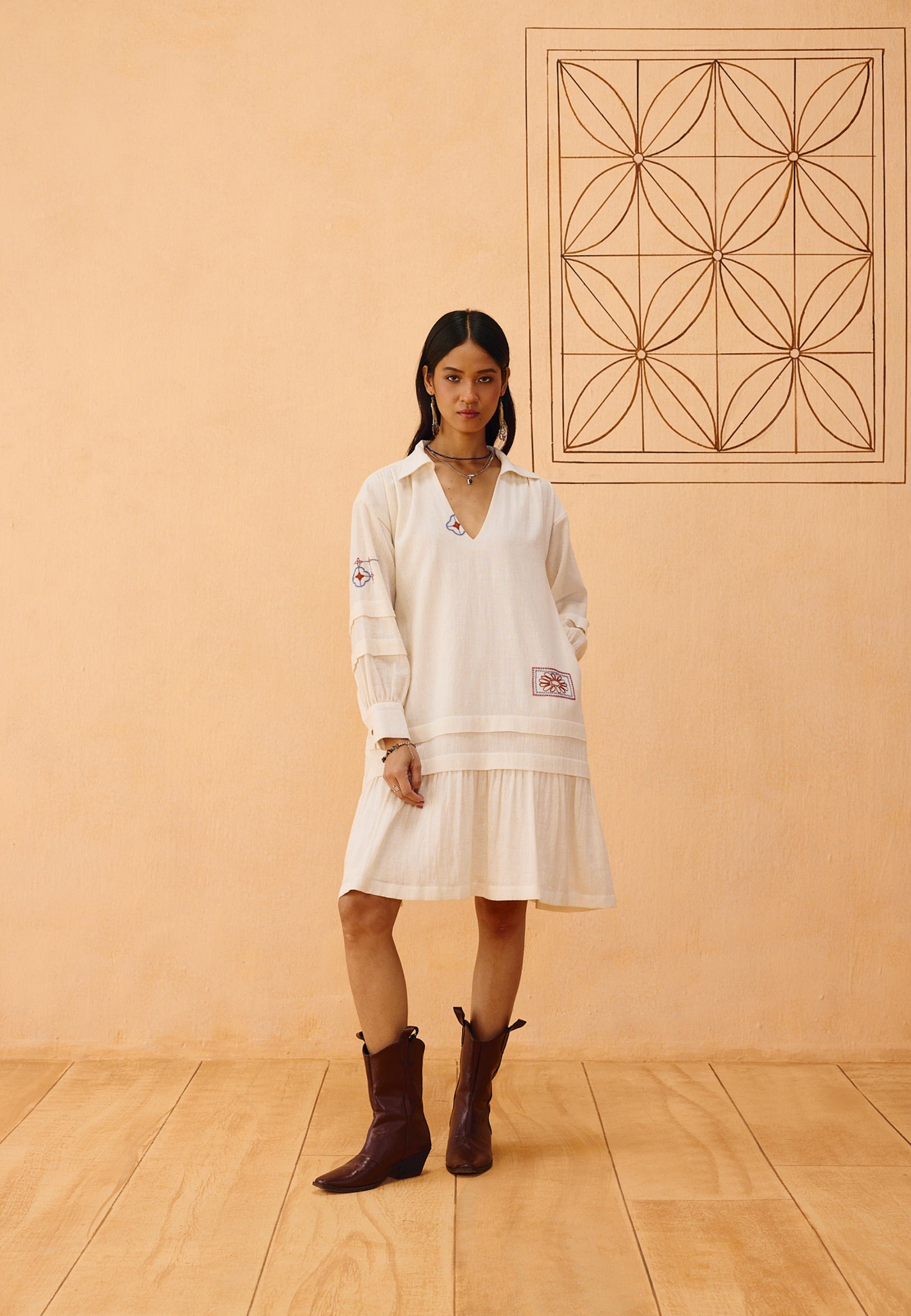 Flower Frame Organic Cotton Dress DRESSES SUI