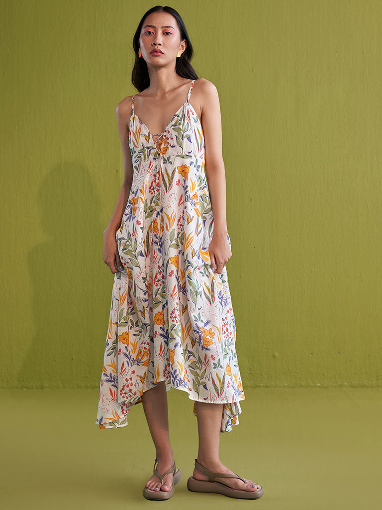 Golden Garden Lyocell Maxi Dress DRESSES SUI   