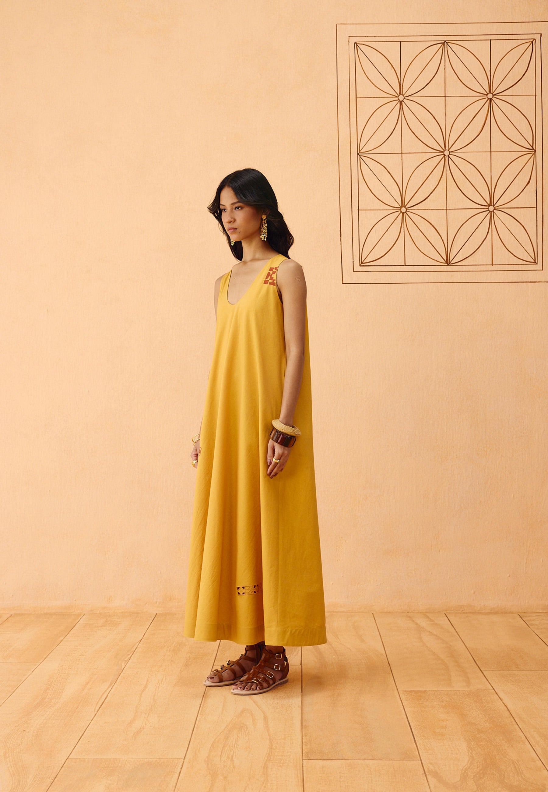 Golden Ghar Organic Cotton Maxi Dress DRESSES SUI