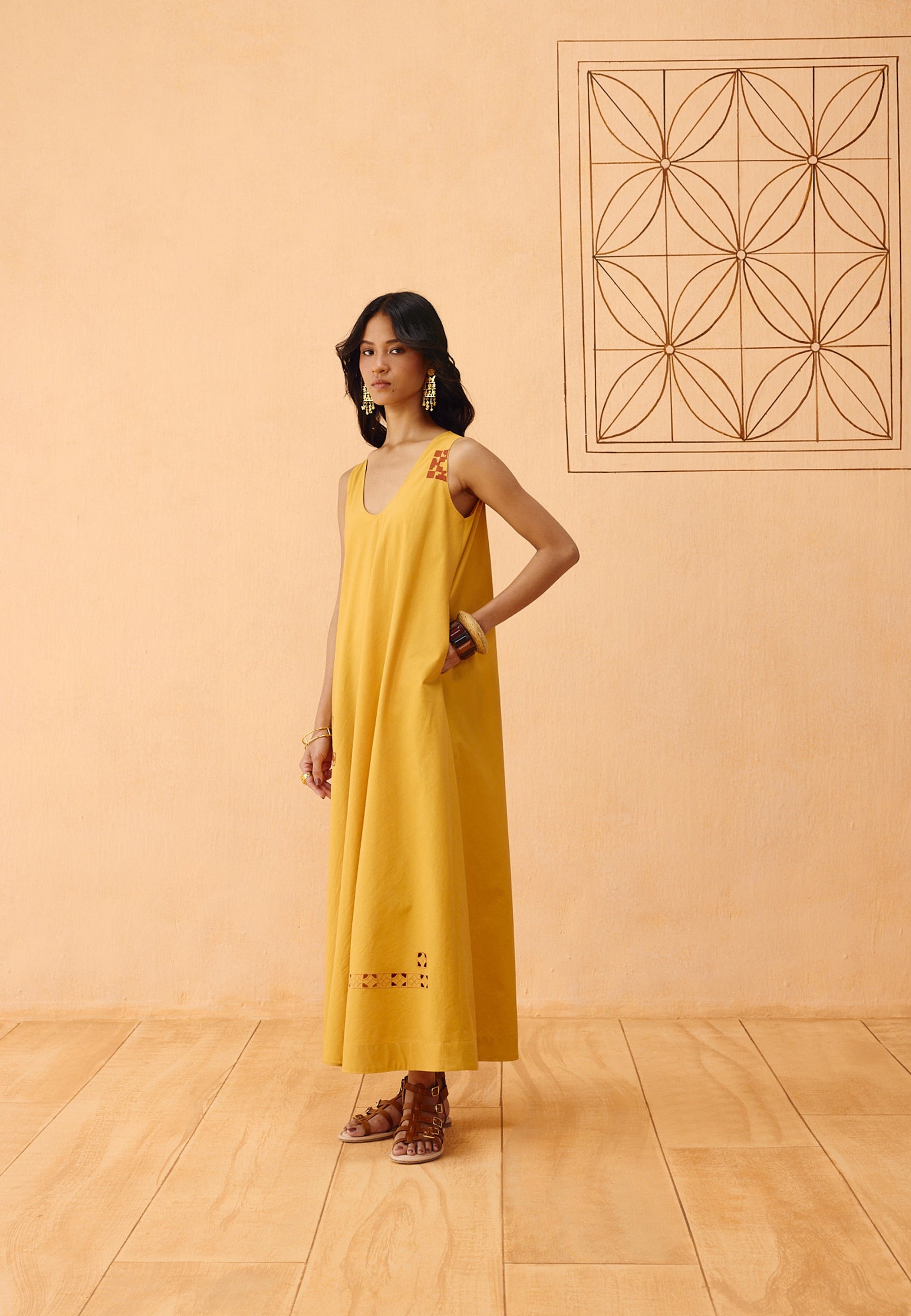 Golden Ghar Organic Cotton Maxi Dress DRESSES SUI