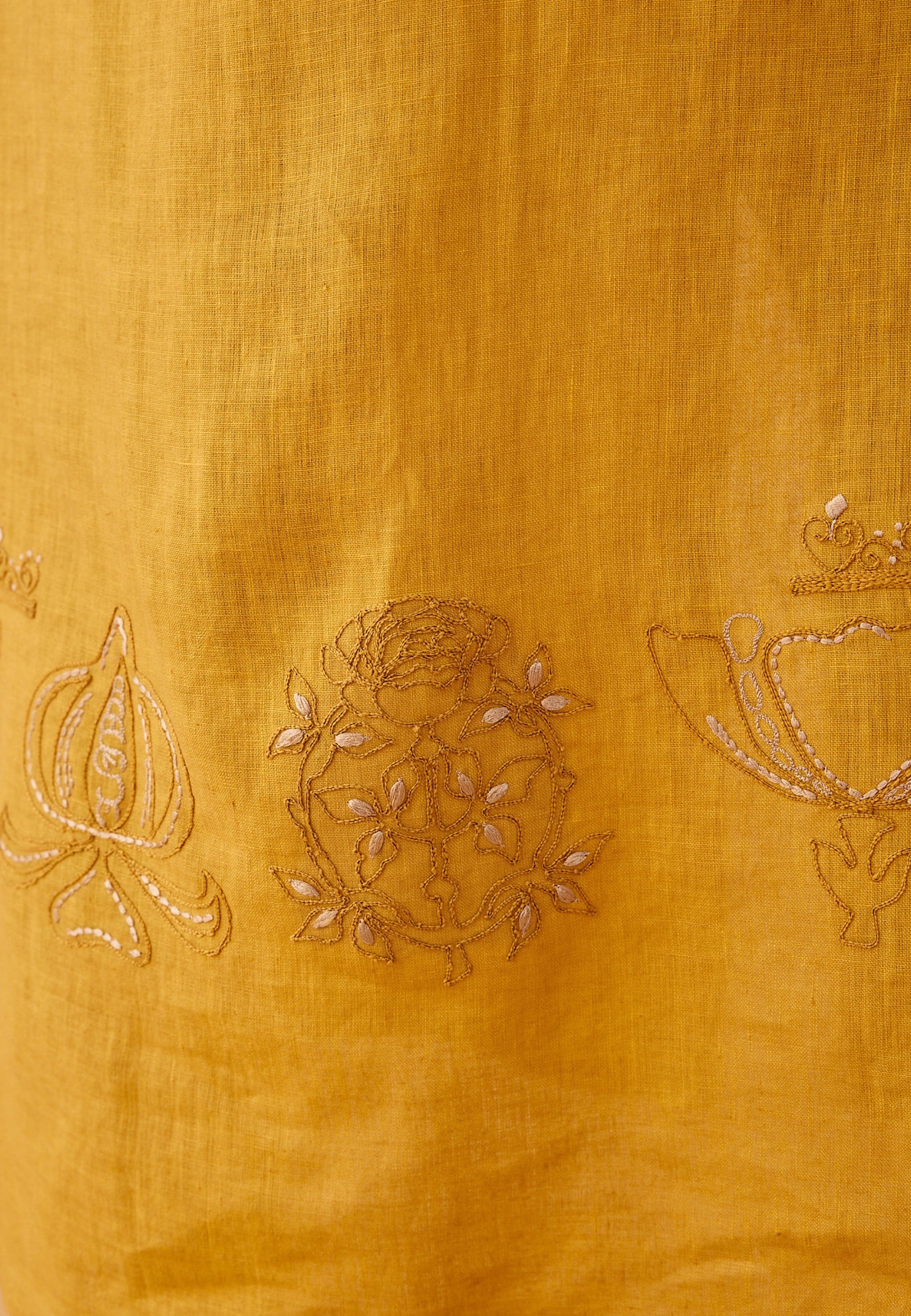 Golden Palm Linen Dress DRESSES SUI