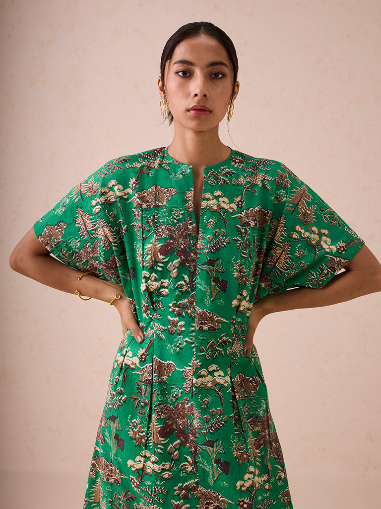 Green Fields Midi Dress DRESSES SUI