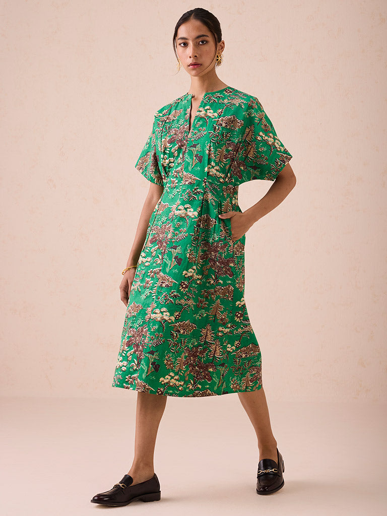 Green Fields Midi Dress DRESSES SUI