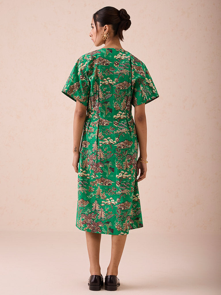 Green Fields Midi Dress DRESSES SUI