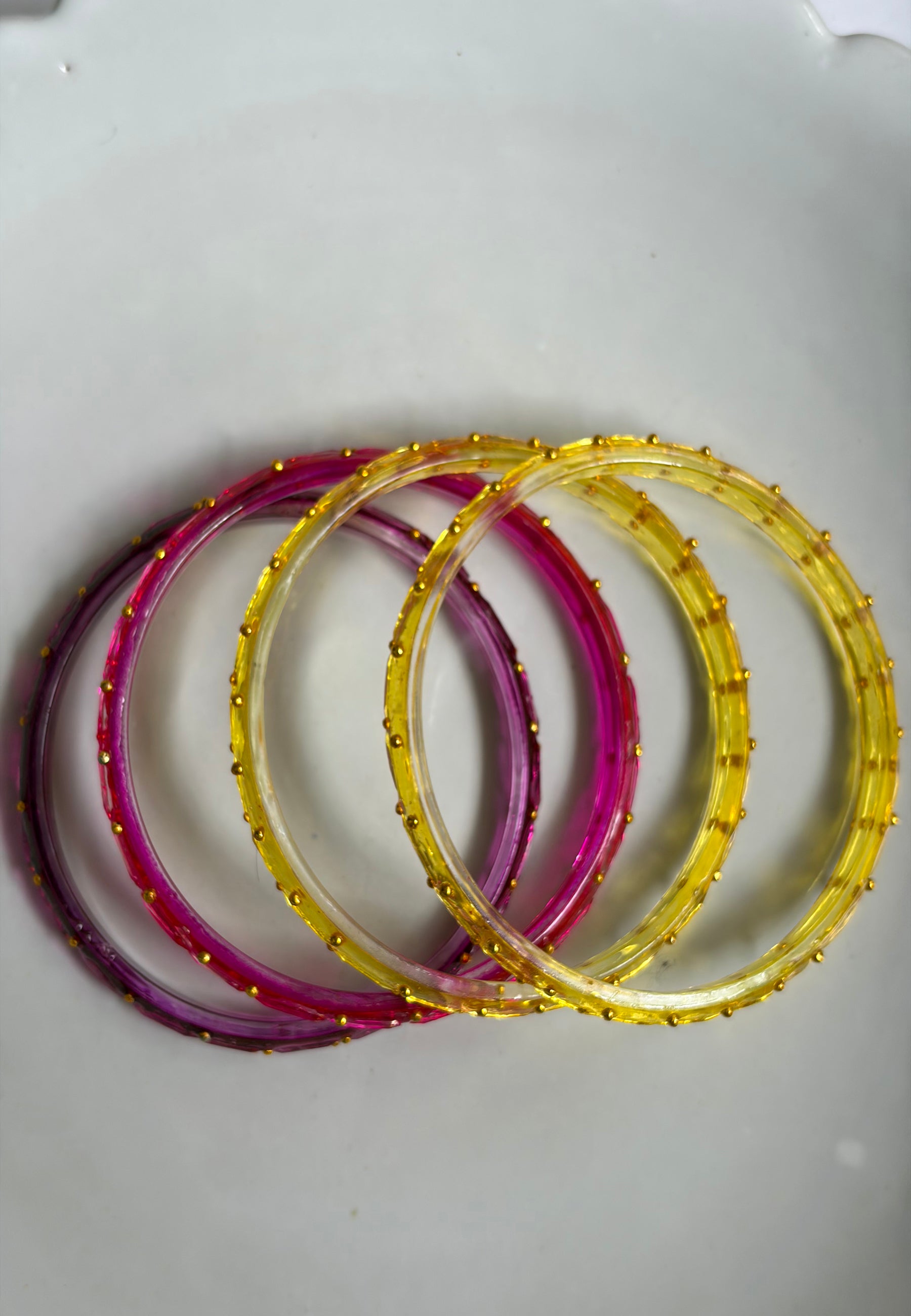 Arm Candy Pink & Yellow Bangle Set ACCESSORIES IKKIVI