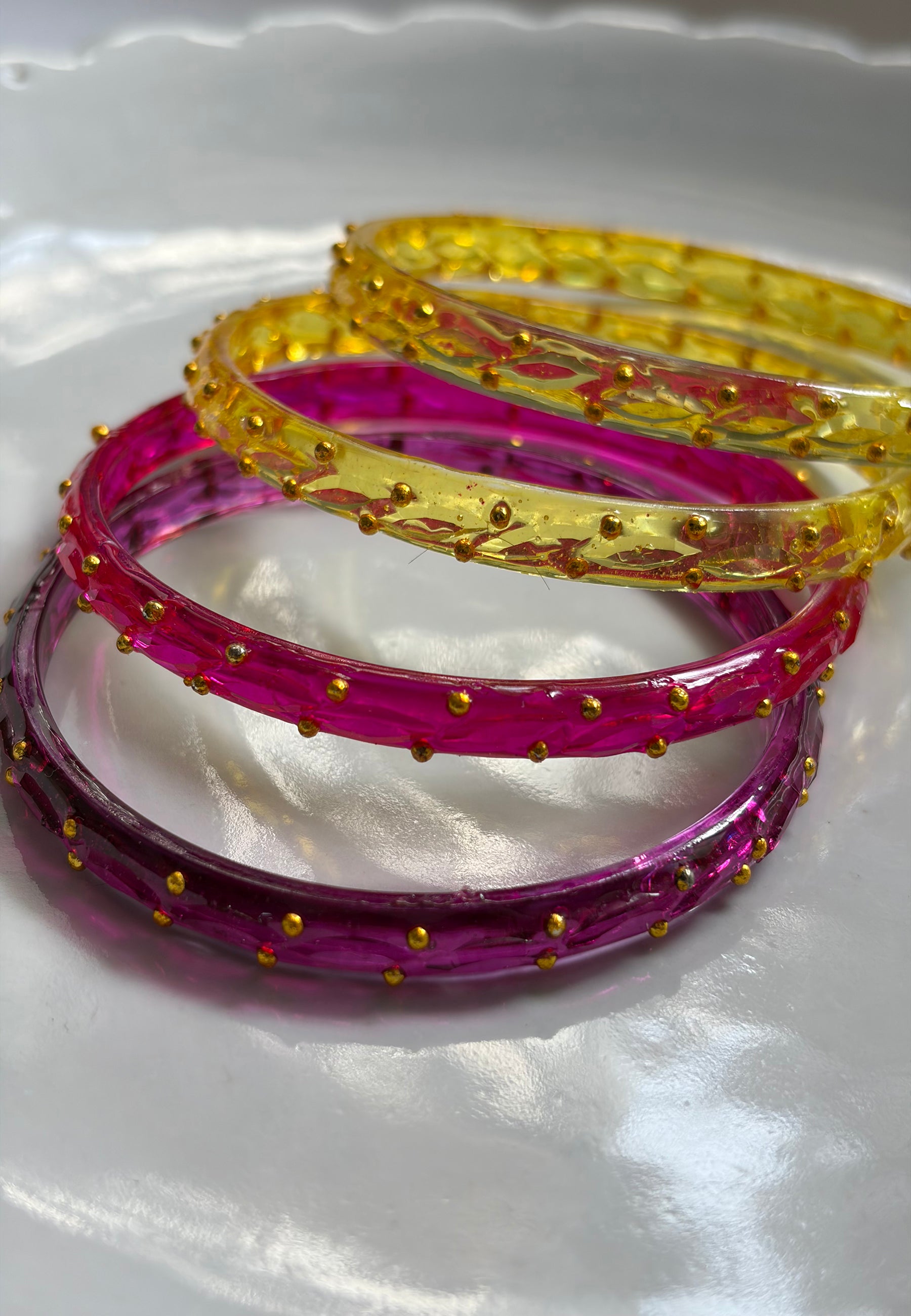 Arm Candy Pink & Yellow Bangle Set ACCESSORIES IKKIVI