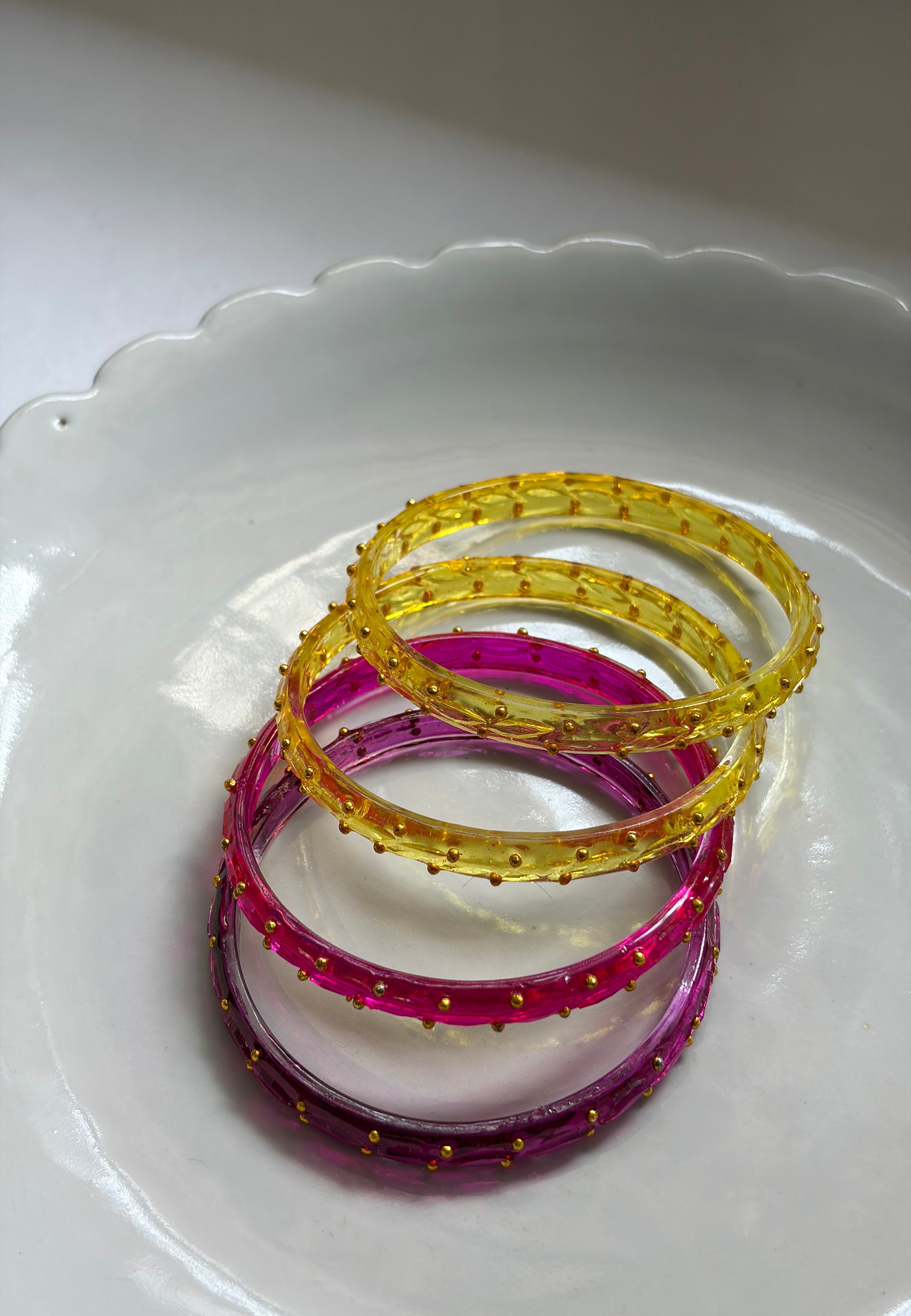 Arm Candy Pink & Yellow Bangle Set ACCESSORIES IKKIVI