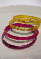 Arm Candy Pink & Yellow Bangle Set ACCESSORIES IKKIVI