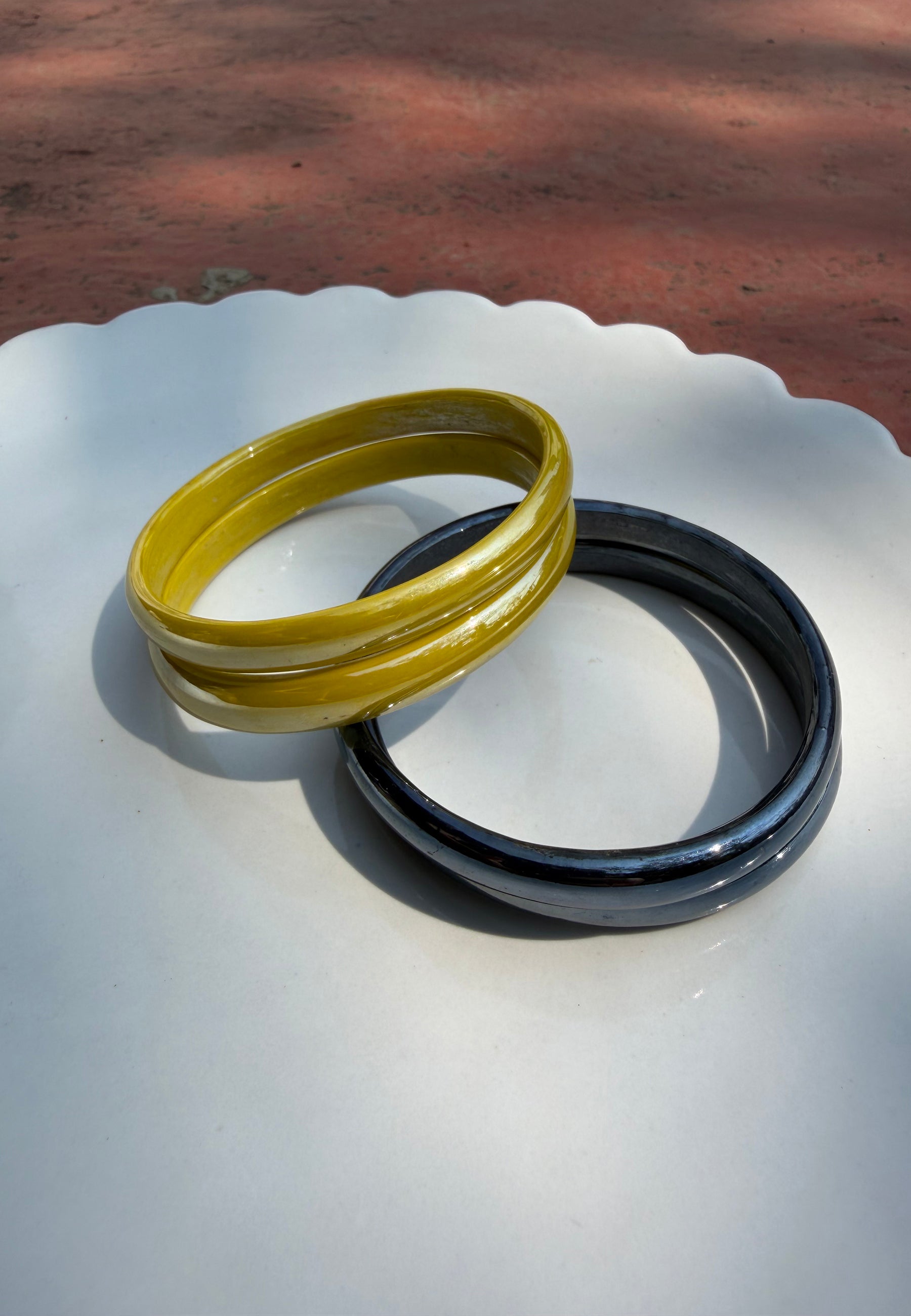 Candyman Yellow and Black Bangle Set ACCESSORIES IKKIVI