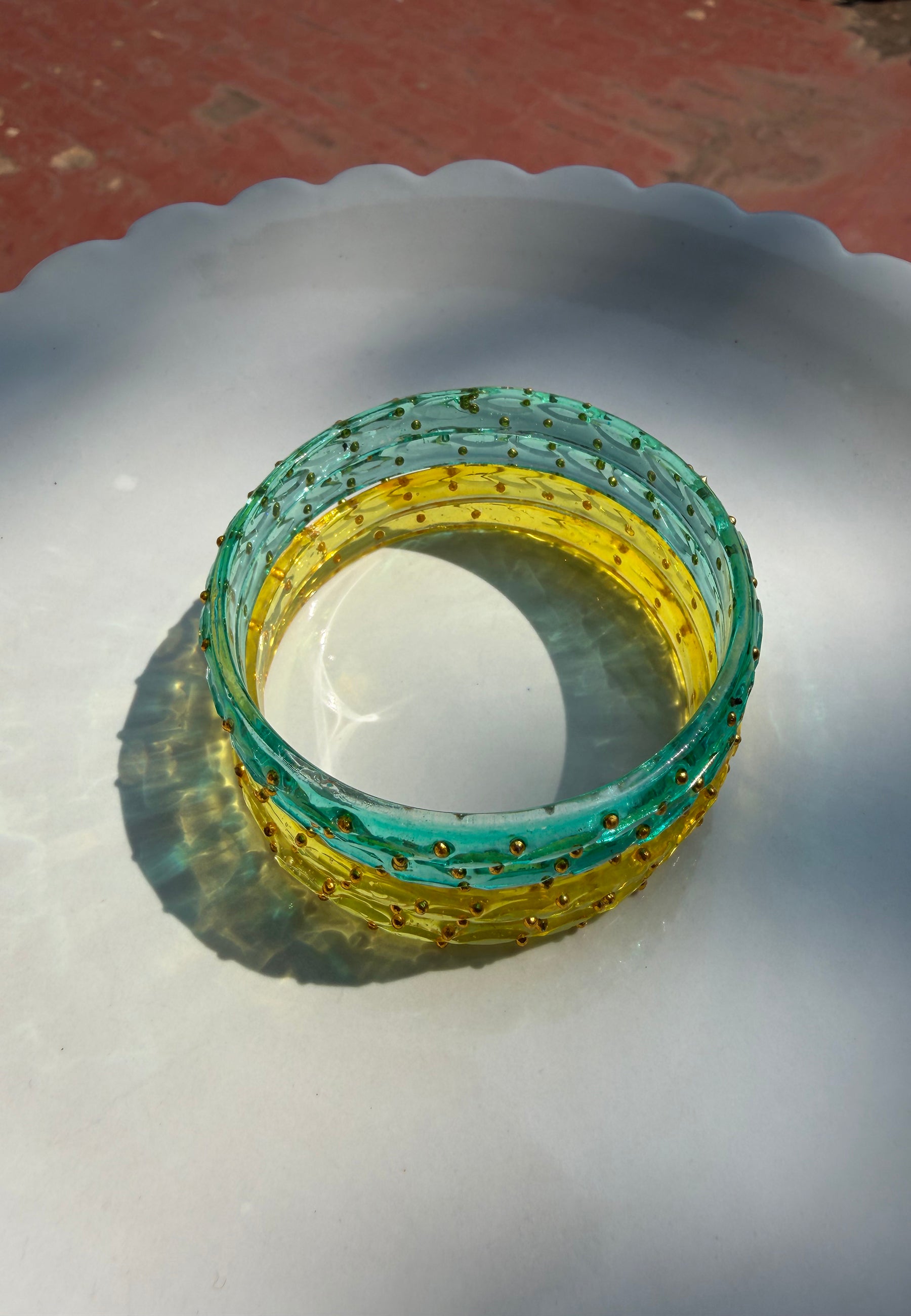 Arm Candy Blue & Yellow Bangle Set ACCESSORIES IKKIVI