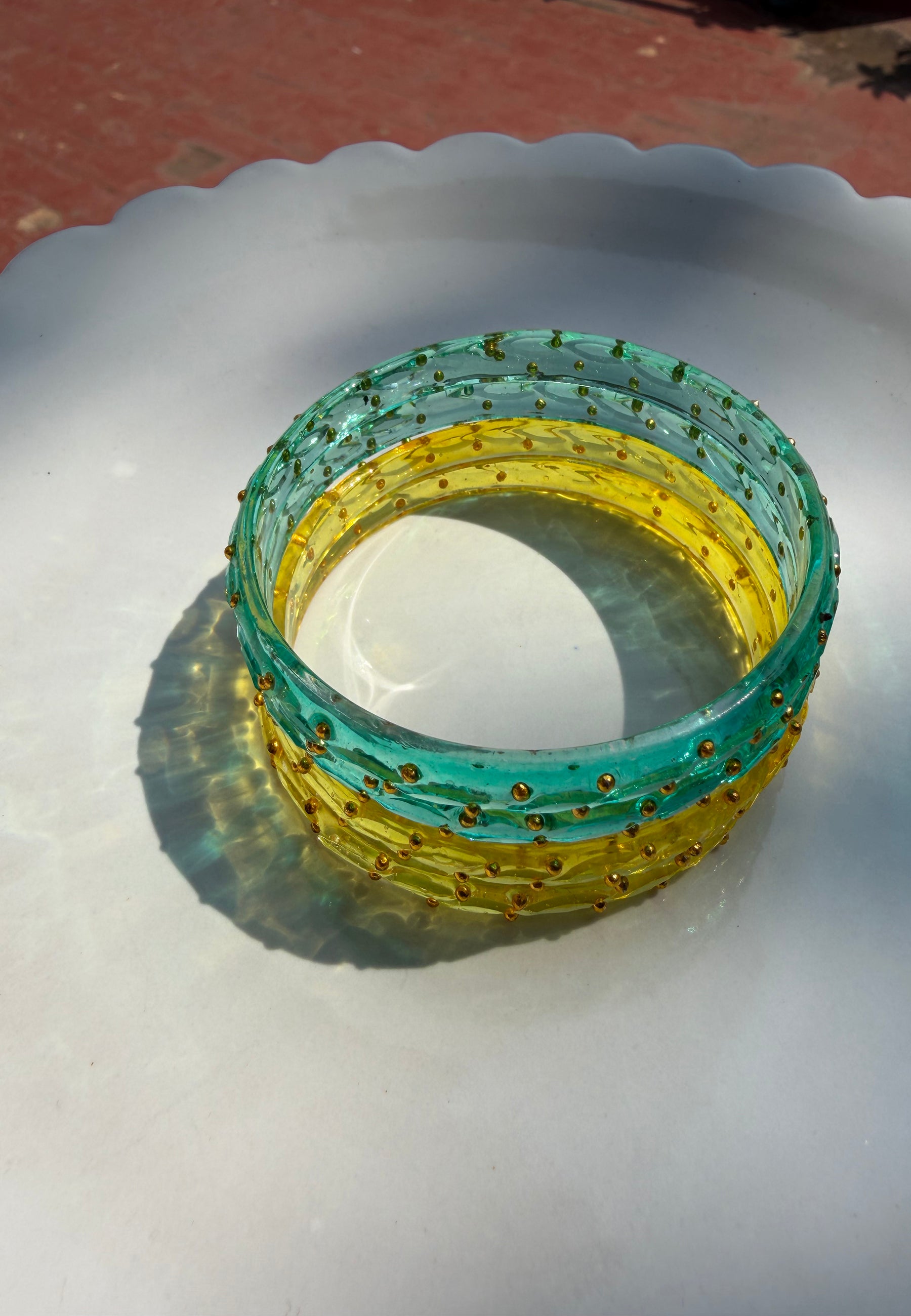 Arm Candy Blue & Yellow Bangle Set ACCESSORIES IKKIVI
