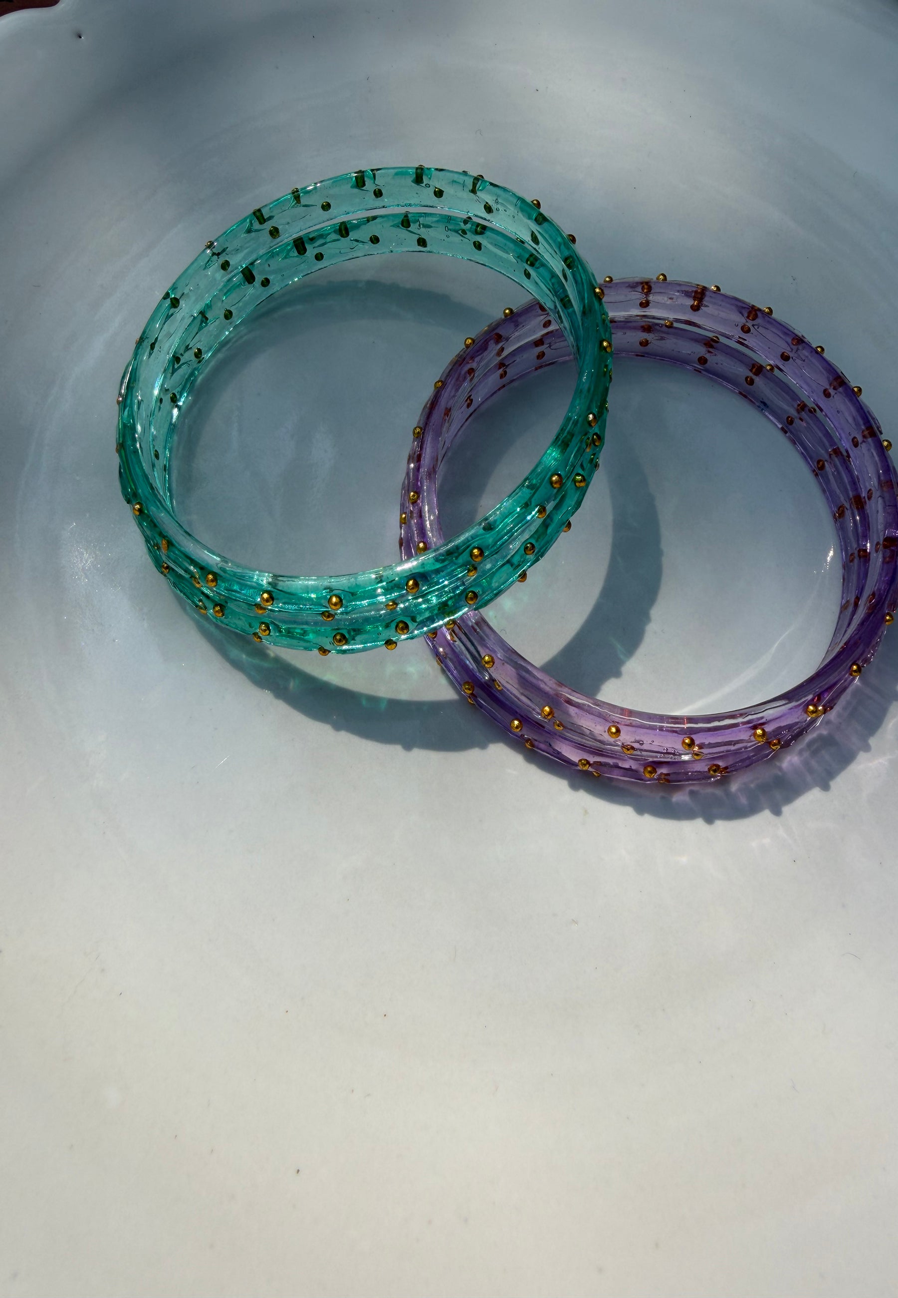 Arm Candy Sea Green & Lavender Bangle Set ACCESSORIES IKKIVI