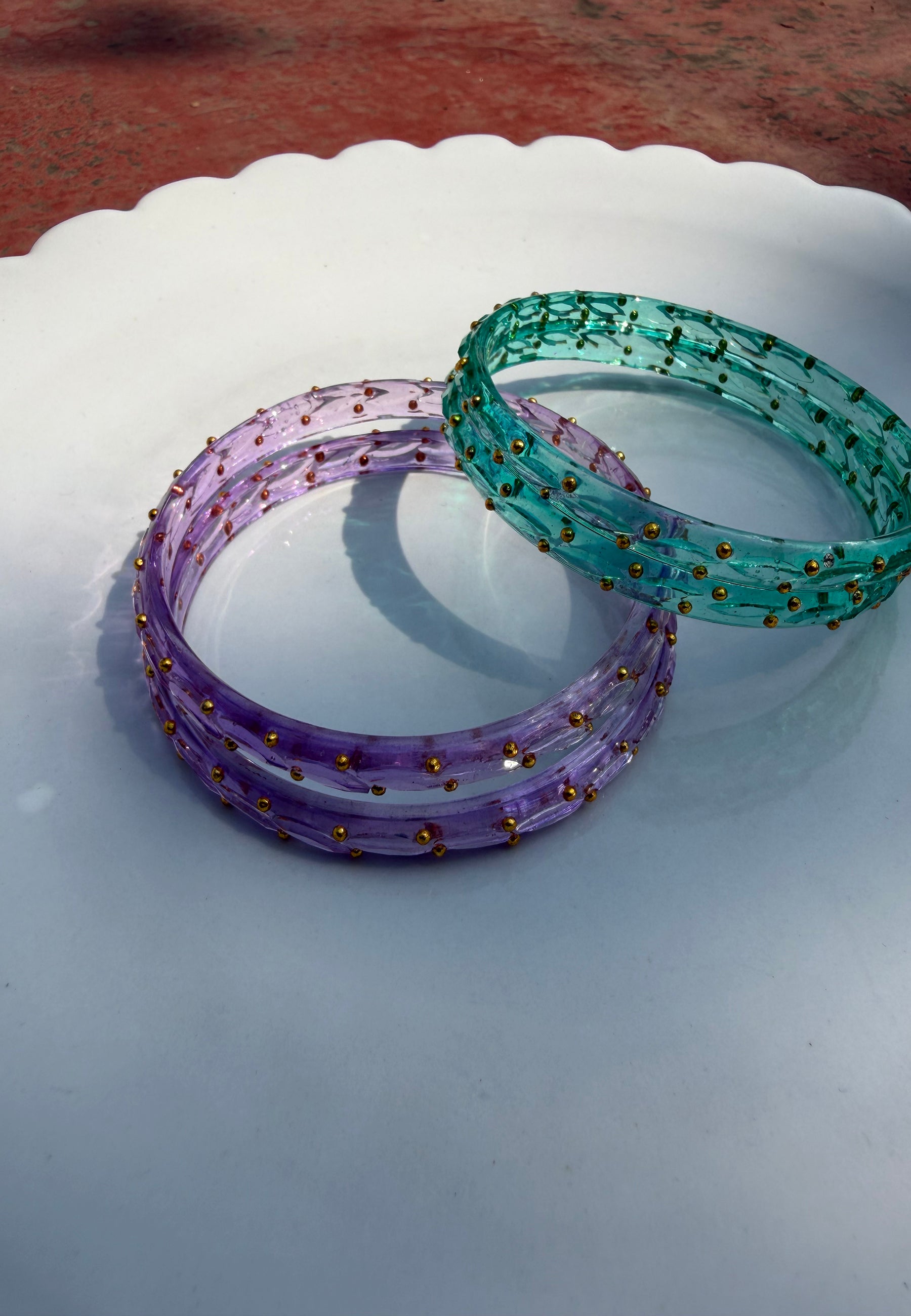 Arm Candy Sea Green & Lavender Bangle Set ACCESSORIES IKKIVI