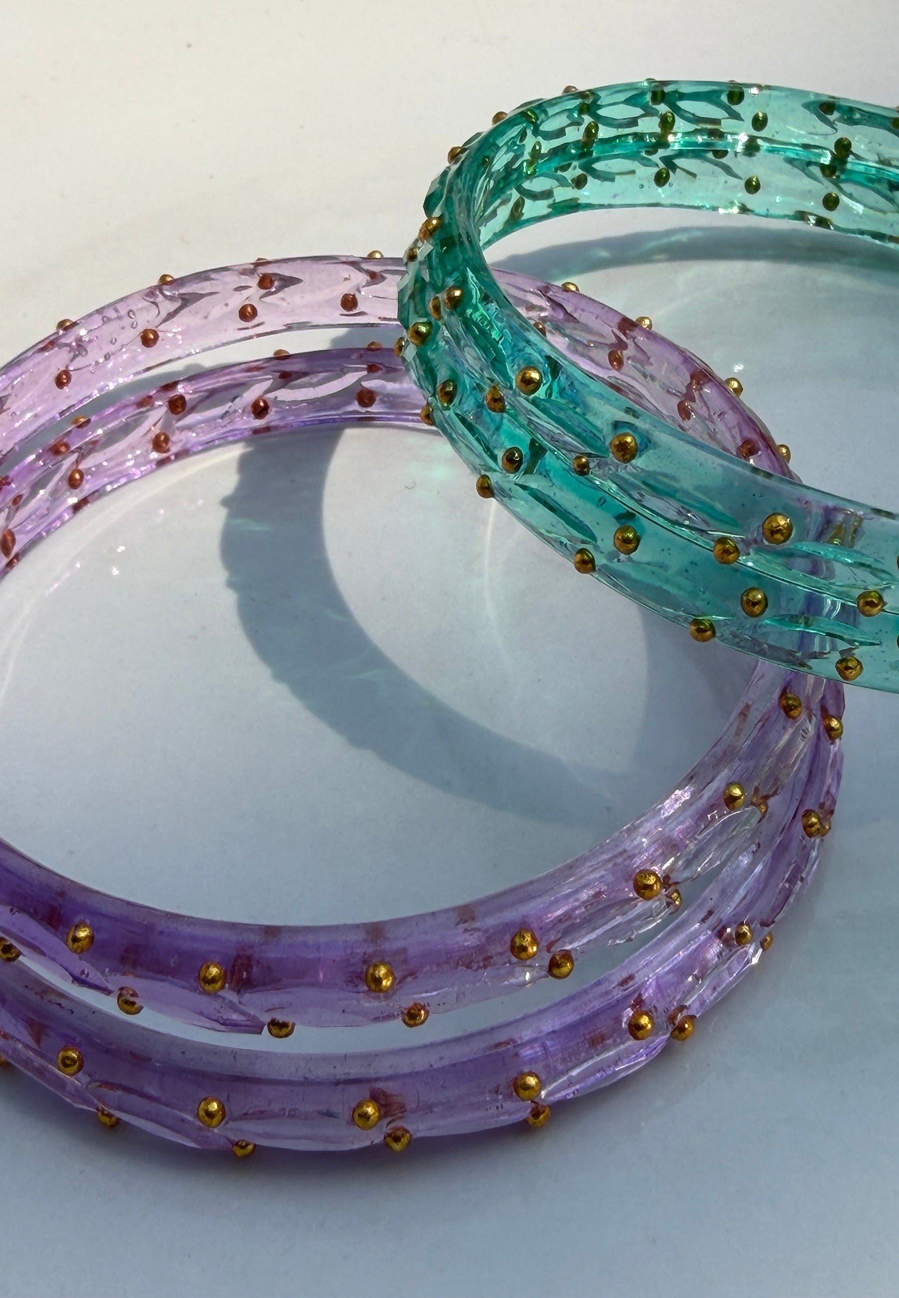 Arm Candy Sea Green & Lavender Bangle Set ACCESSORIES IKKIVI