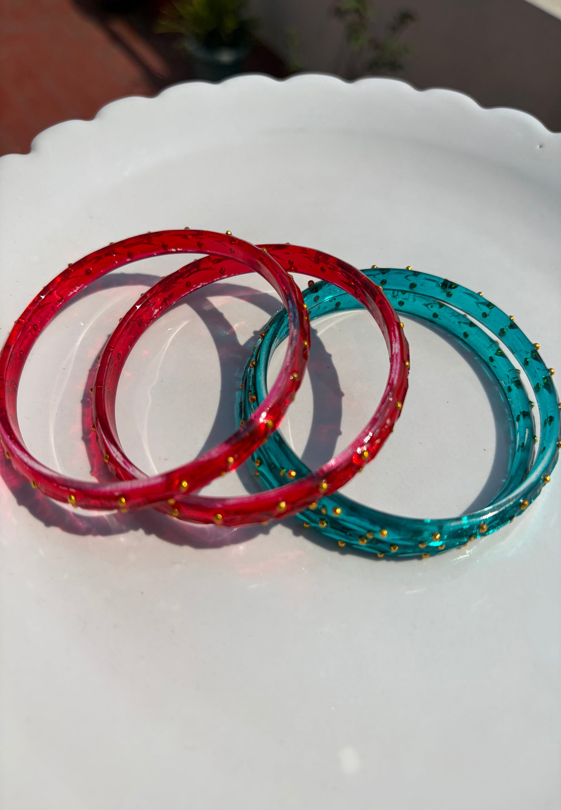 Arm Candy Red & Blue Bangle Set ACCESSORIES IKKIVI
