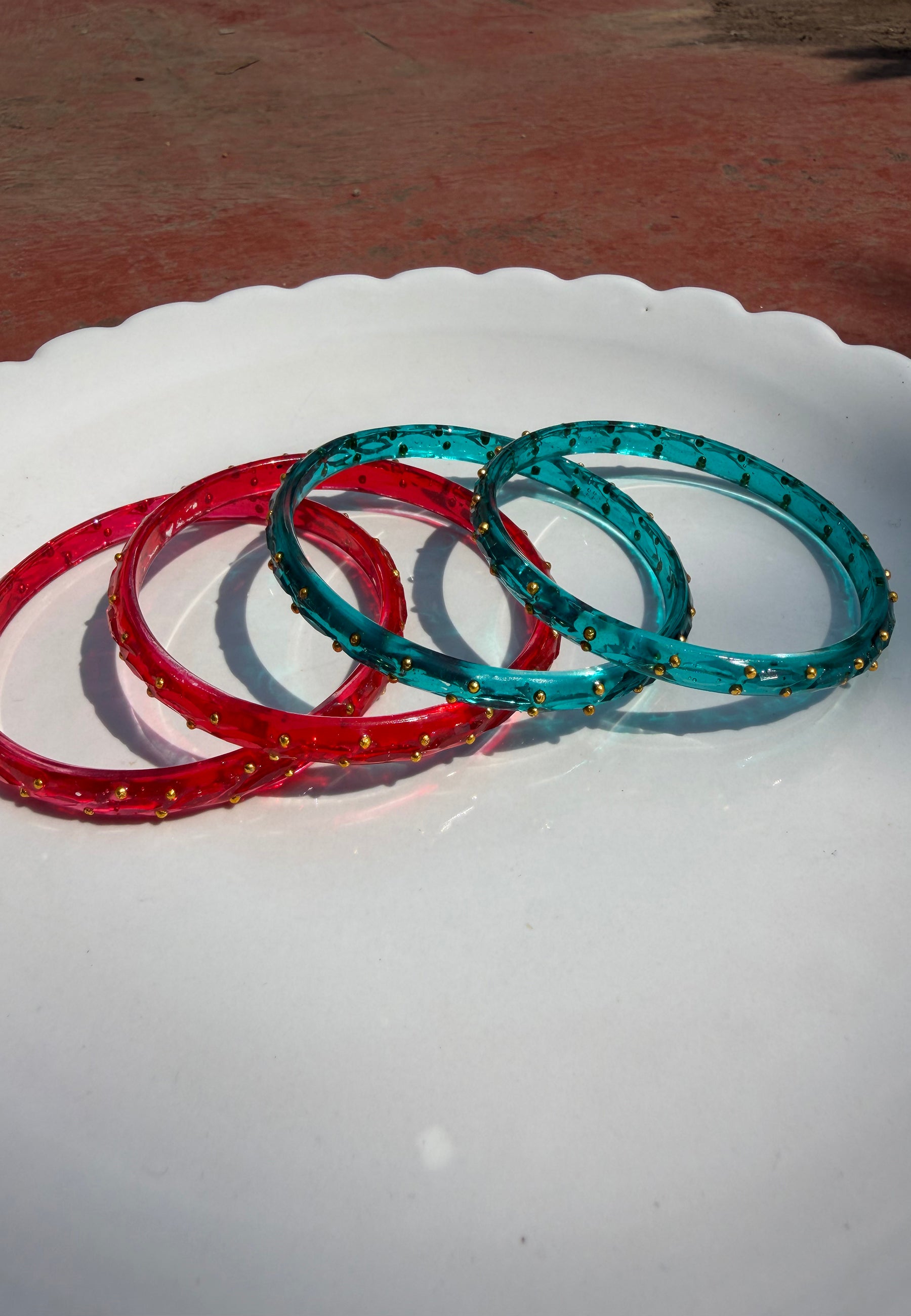 Arm Candy Red & Blue Bangle Set ACCESSORIES IKKIVI