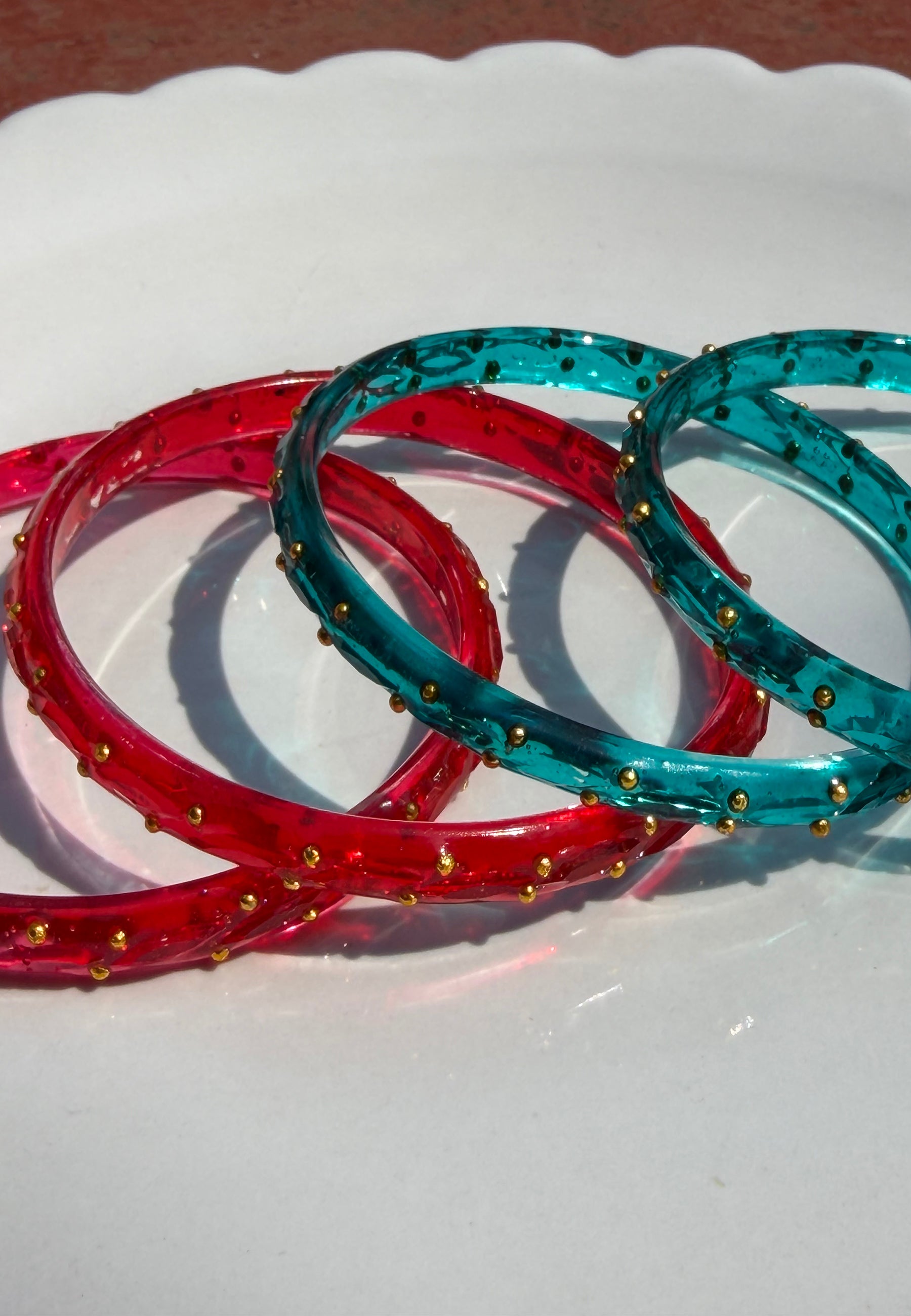 Arm Candy Red & Blue Bangle Set ACCESSORIES IKKIVI