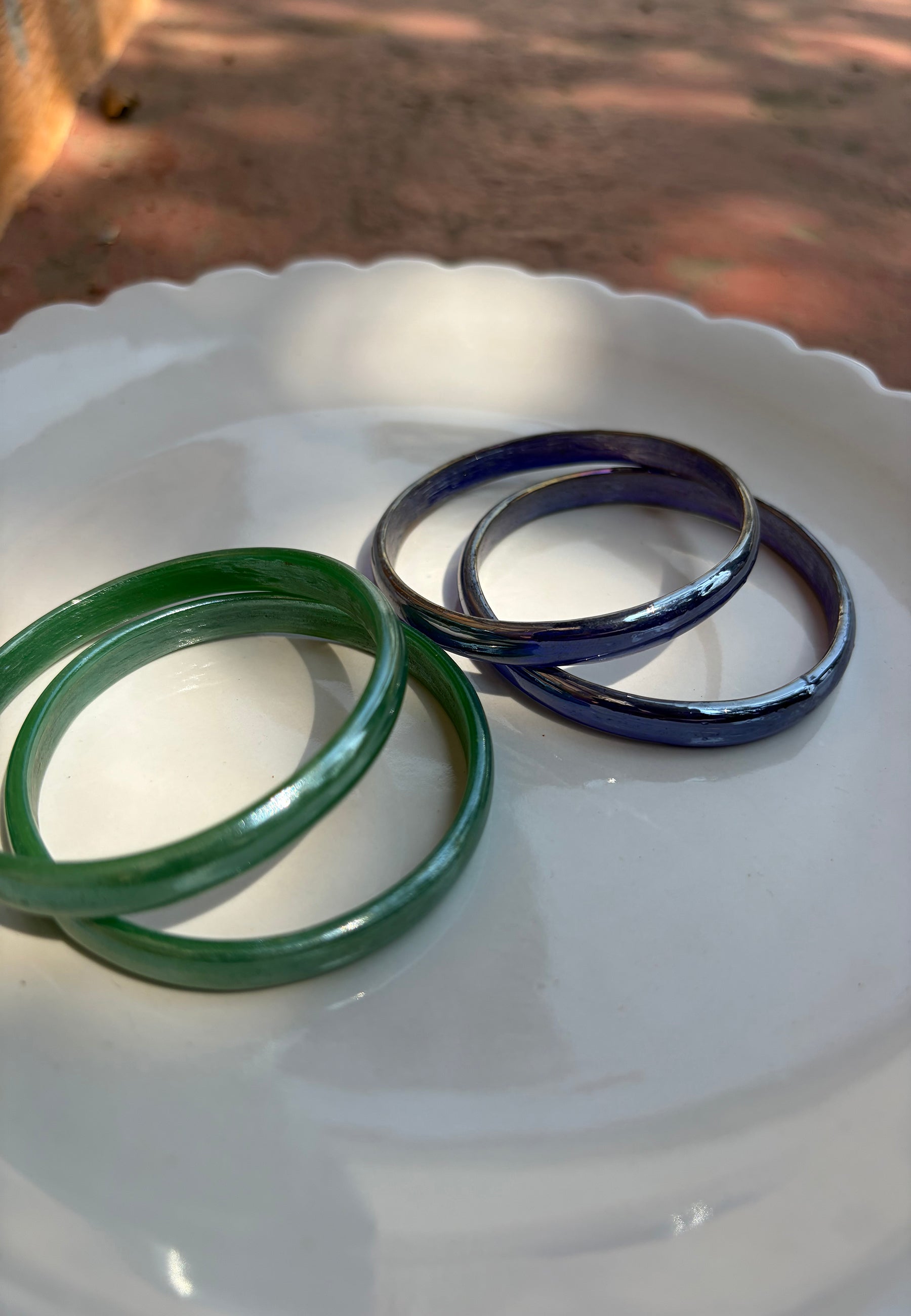 Candyman Green and Deep Blue Bangle Set ACCESSORIES IKKIVI