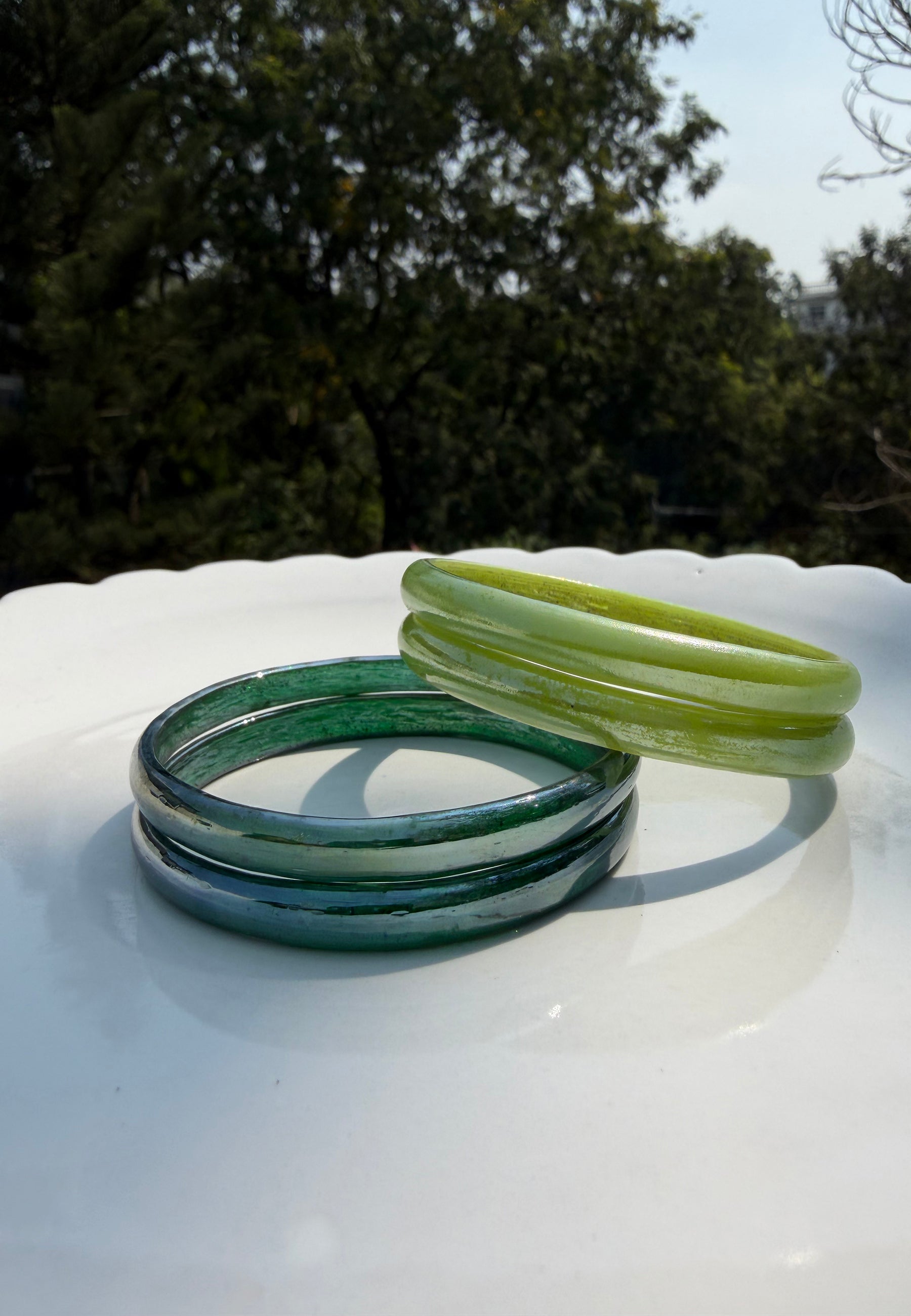 Candyman Lime & Dark Green Bangle Set ACCESSORIES IKKIVI