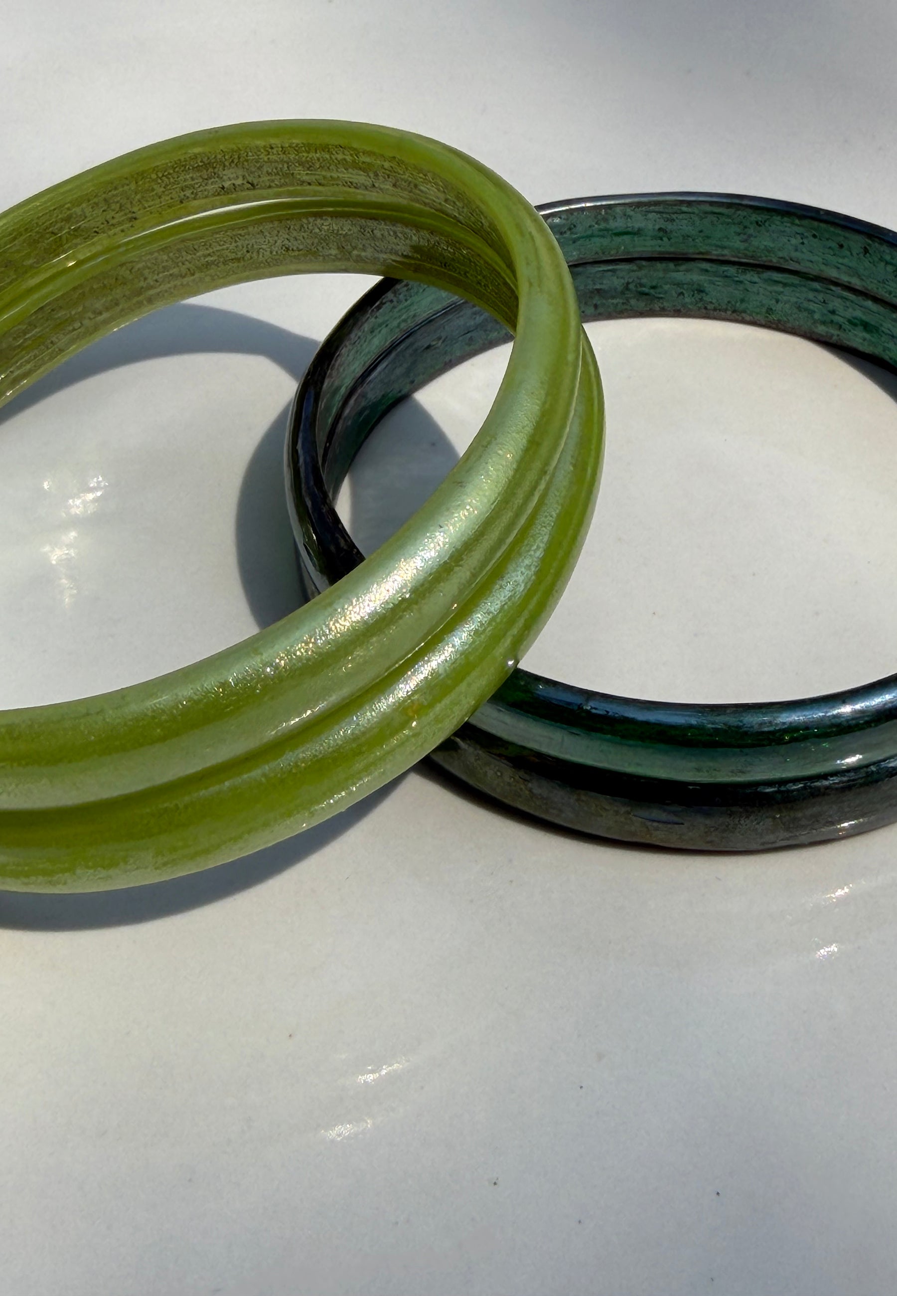 Candyman Lime & Dark Green Bangle Set ACCESSORIES IKKIVI