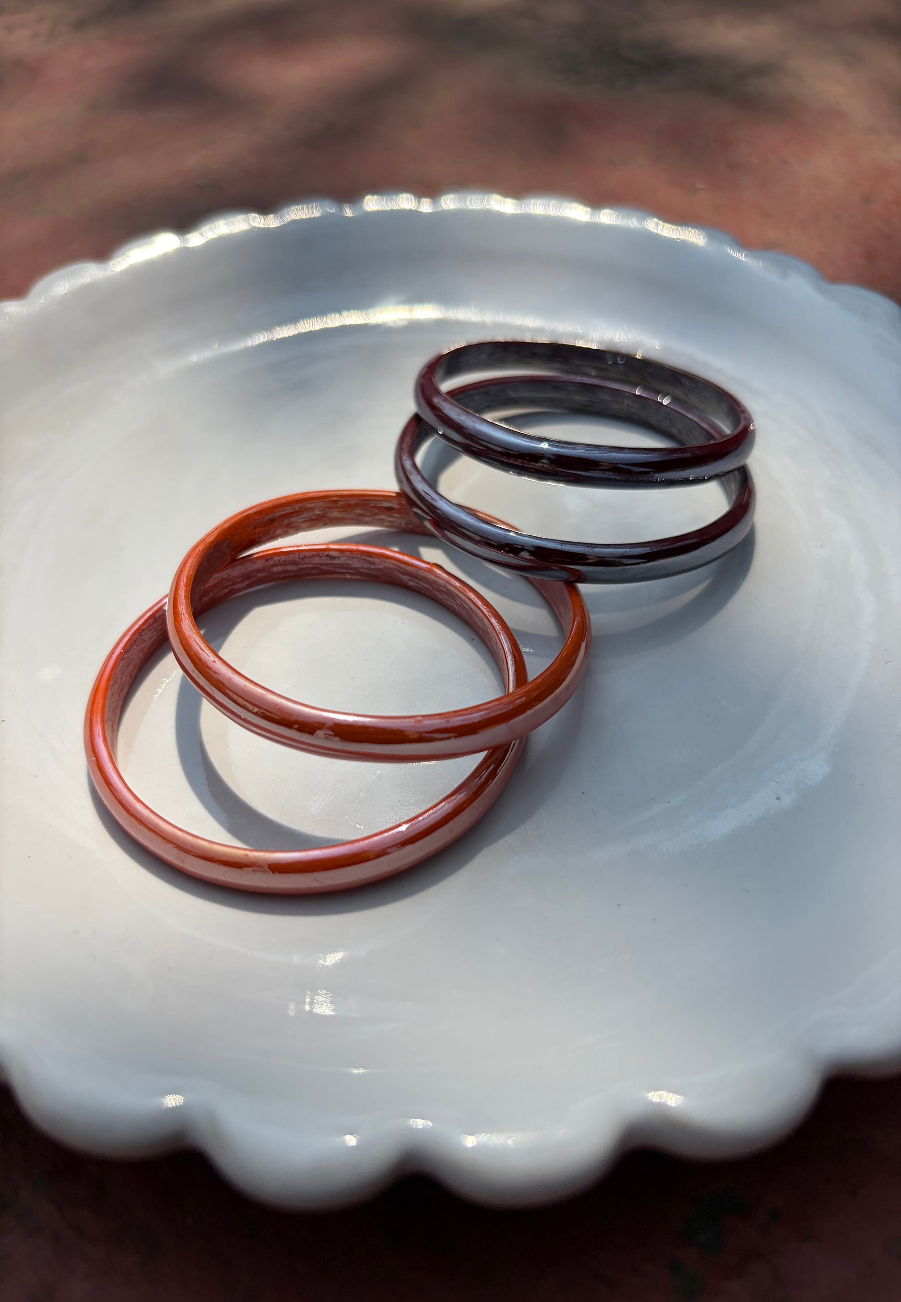 Candyman Orange & Brown Bangle Set ACCESSORIES IKKIVI