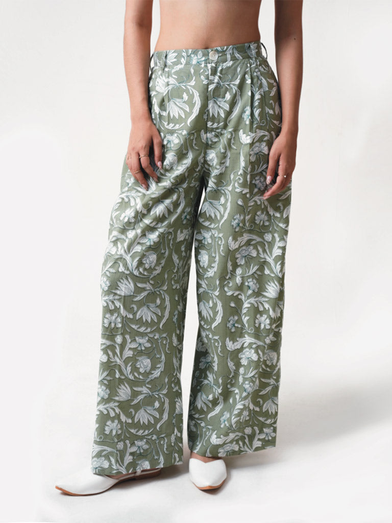 Rooh Green Pants BOTTOMS IKKIVI