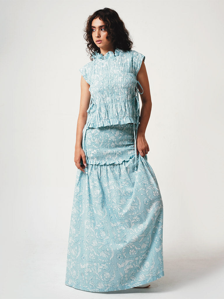 Leia Blue Skirt BOTTOMS IKKIVI