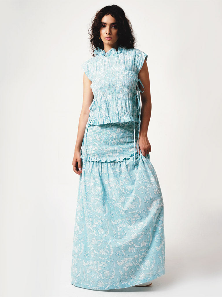 Leia Blue Skirt BOTTOMS IKKIVI