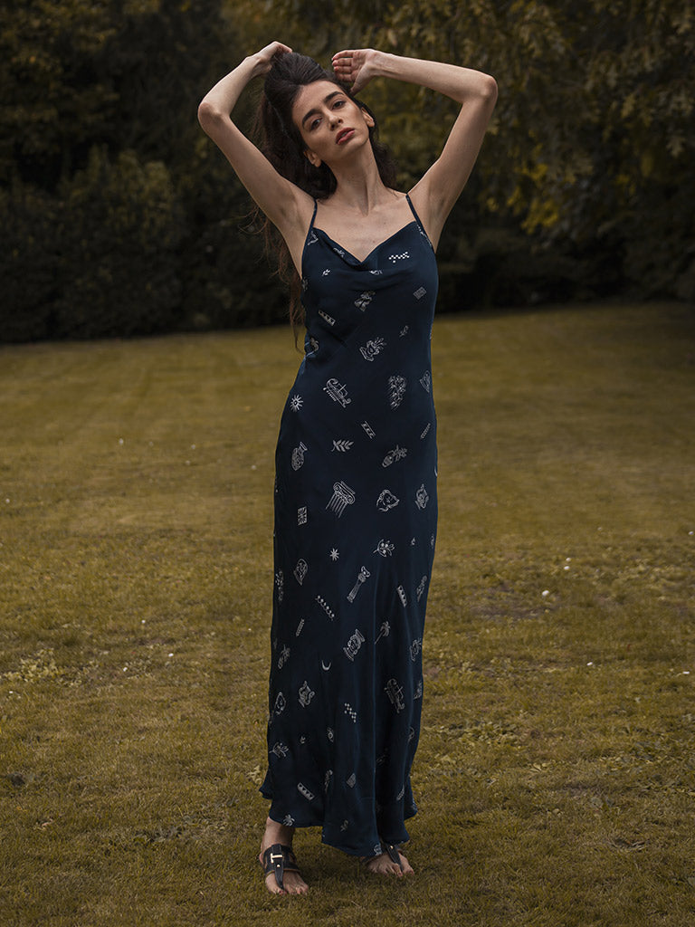 Silver Lining Slip Dress | Womens Floral Maxi Slip Dress | IKKIVI Silver Lining Slip Dress | Womens Floral Maxi Slip Dress | IKKIVI