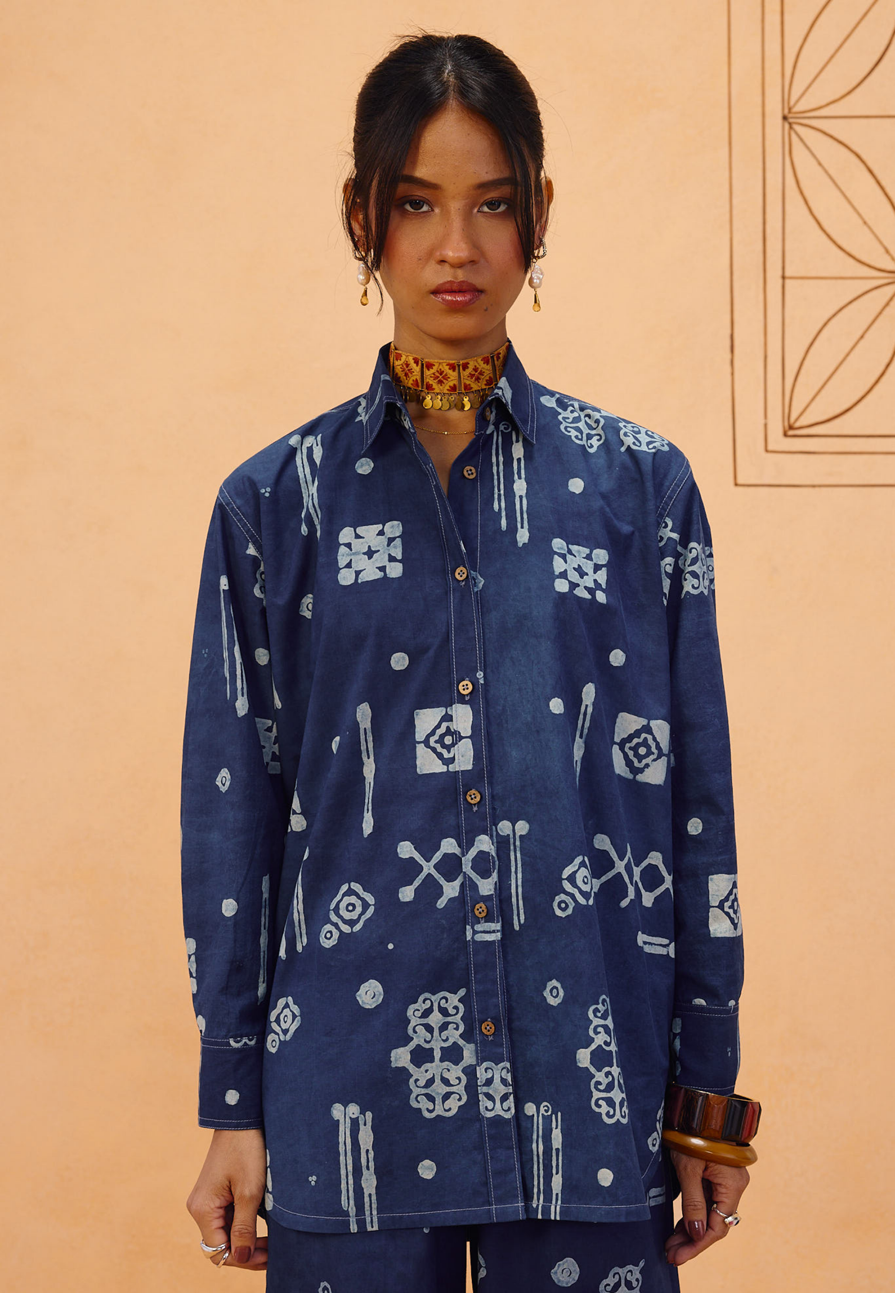 Indigo Patterns Organic Cotton Shirt TOPS SUI