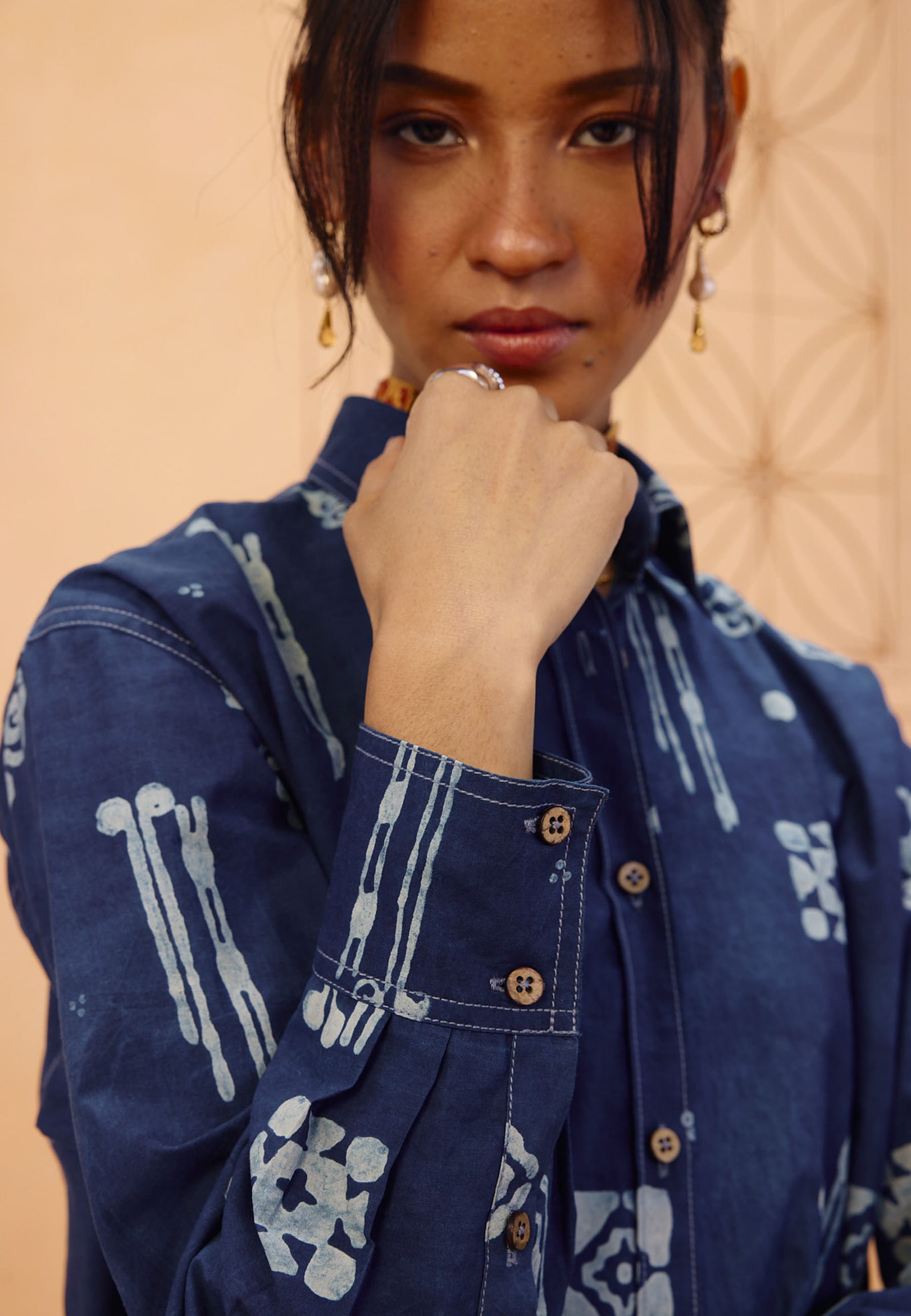 Indigo Patterns Organic Cotton Shirt TOPS SUI