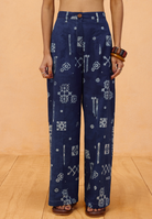 Indigo Patterns Organic Cotton Trousers BOTTOMS SUI