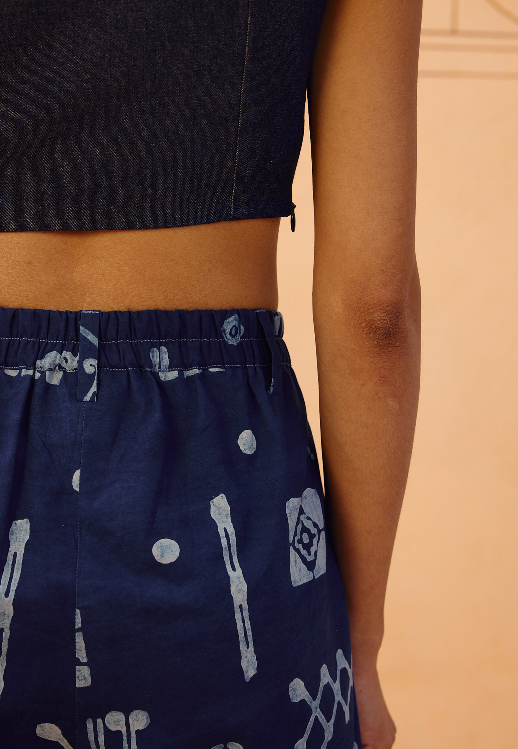 Indigo Patterns Organic Cotton Trousers BOTTOMS SUI