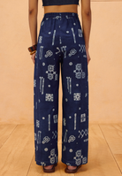 Indigo Patterns Organic Cotton Trousers BOTTOMS SUI