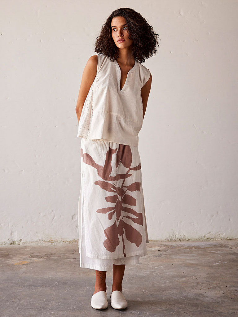Ivory Bloom Blouse TOPS KHARA KAPAS   