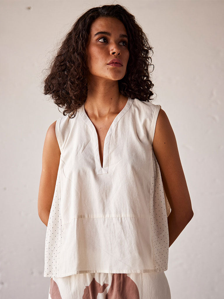 Ivory Bloom Blouse TOPS KHARA KAPAS   