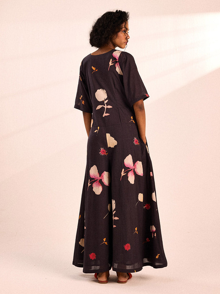 Charcoal Gardens Jumpsuit JUMPSUITS KHARA KAPAS